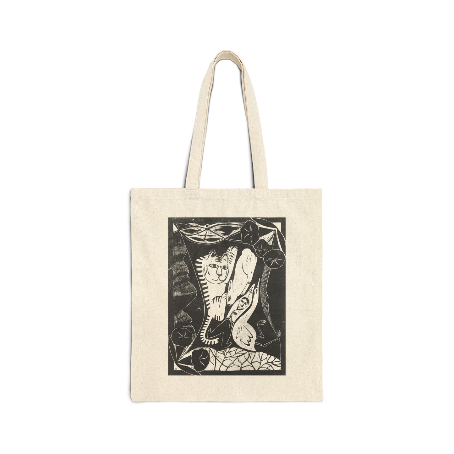 Artistic Cotton Canvas Tote Bag, Eco-Friendly Shopping Tote, Handcrafted Design, Sustainable Gift, Perfect for Art Lovers, Everyday Use
